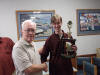 Bill McClintock presents Ryan Pronk his 1st Place Trophy - 2011 Burlington 11Man.jpg (90957 bytes)