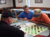 Teal Stanley vs Mike Ross with Bobby watching, R1Gm2 - 2011 Burlington 11-Man.jpg (93909 bytes)