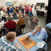 L-R Roger Richard, Findlay, OH vs George Randell, Mount Airy, NC - 2011 Mayberry Days Checkers.jpg (304252 bytes)