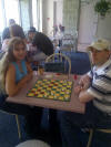 Terry McGrath vs Jason Solan in practice game in Hotel lobby 2012 PA-D3.jpg (119848 bytes)