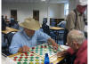 Bill Stanley, Greensboro,NC vs Clint Pickard, Sanford,NC practice game Cecil Lowe watching 09NC 77.jpg (47374 bytes)